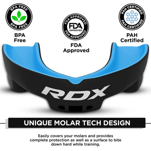 RDX 3w Adult Mouth Guard Black/Blue