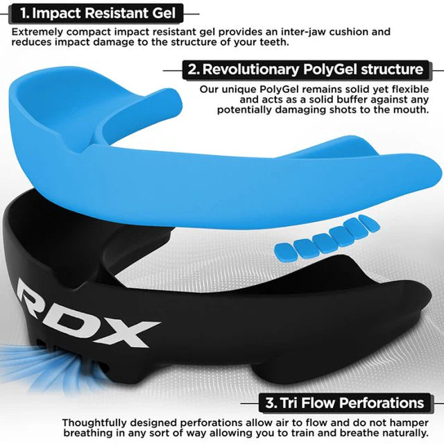 RDX 3w Adult Mouth Guard Black/Blue
