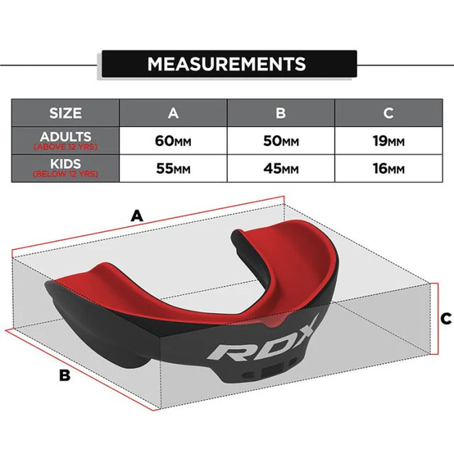 RDX 3w Adult Mouth Guard Black/Red
