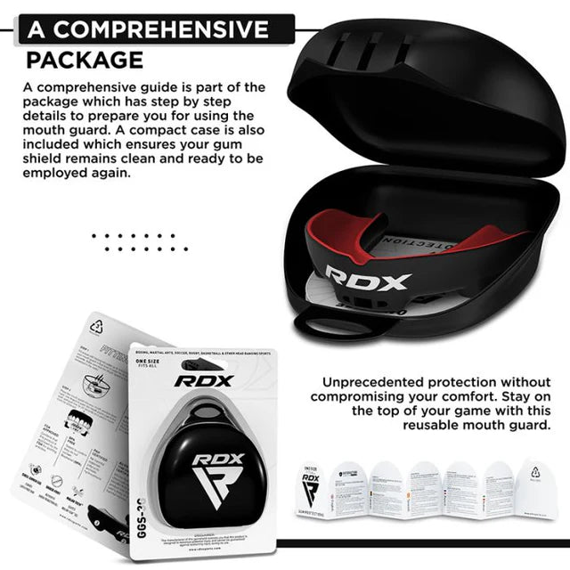 RDX 3w Adult Mouth Guard Black/Red