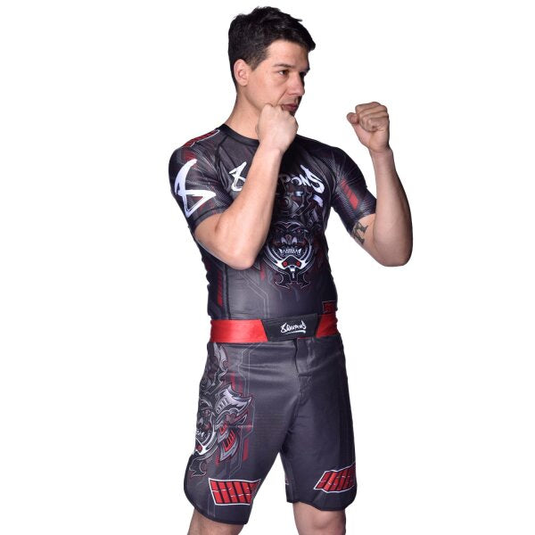 8 WEAPONS Fight Shorts, Samurai 2.0, white-red