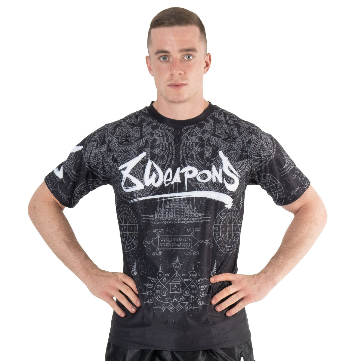 8 WEAPONS Functional T-Shirt, Hanuman Yant, black-grey