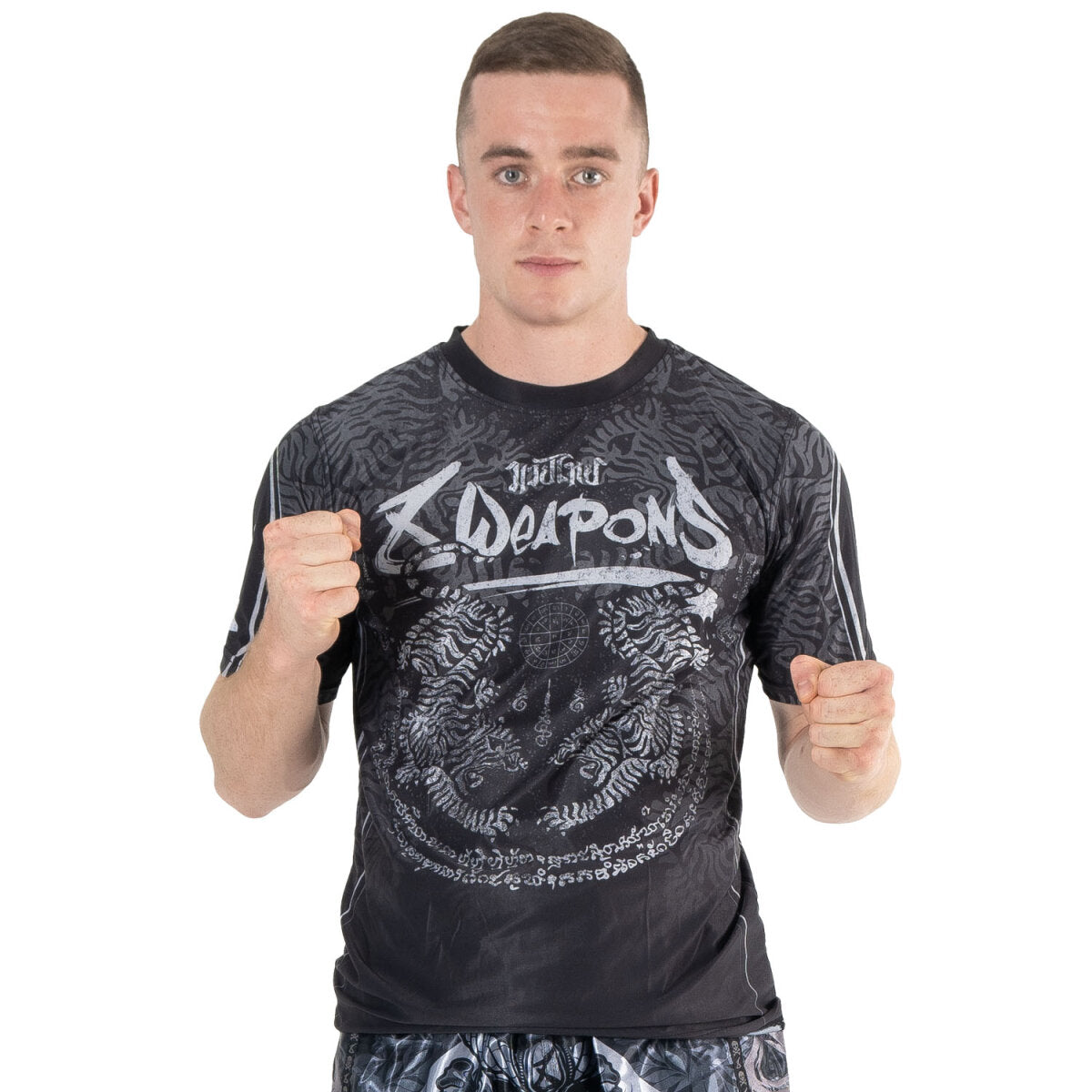 8 WEAPONS Functional T-Shirt, Tiger Yant, black-grey