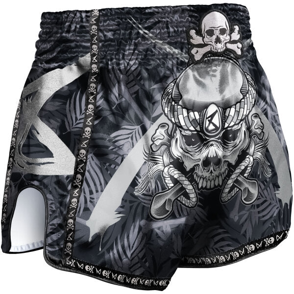 8 WEAPONS Muay Thai Shorts, Bone Island, black