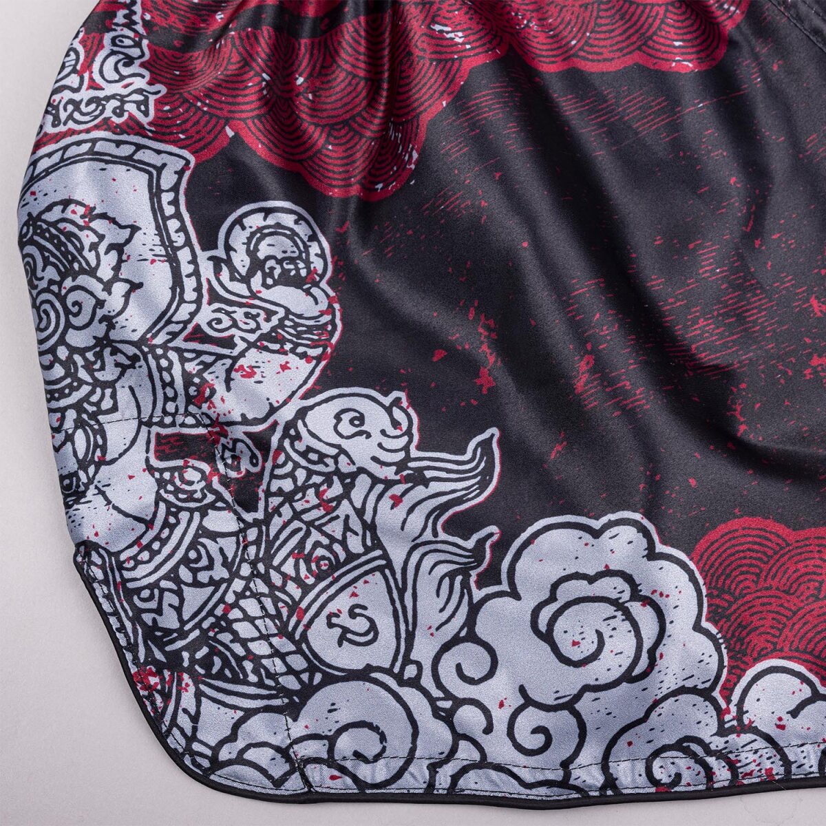 8 WEAPONS Muay Thai Shorts, Hanuman, black-red
