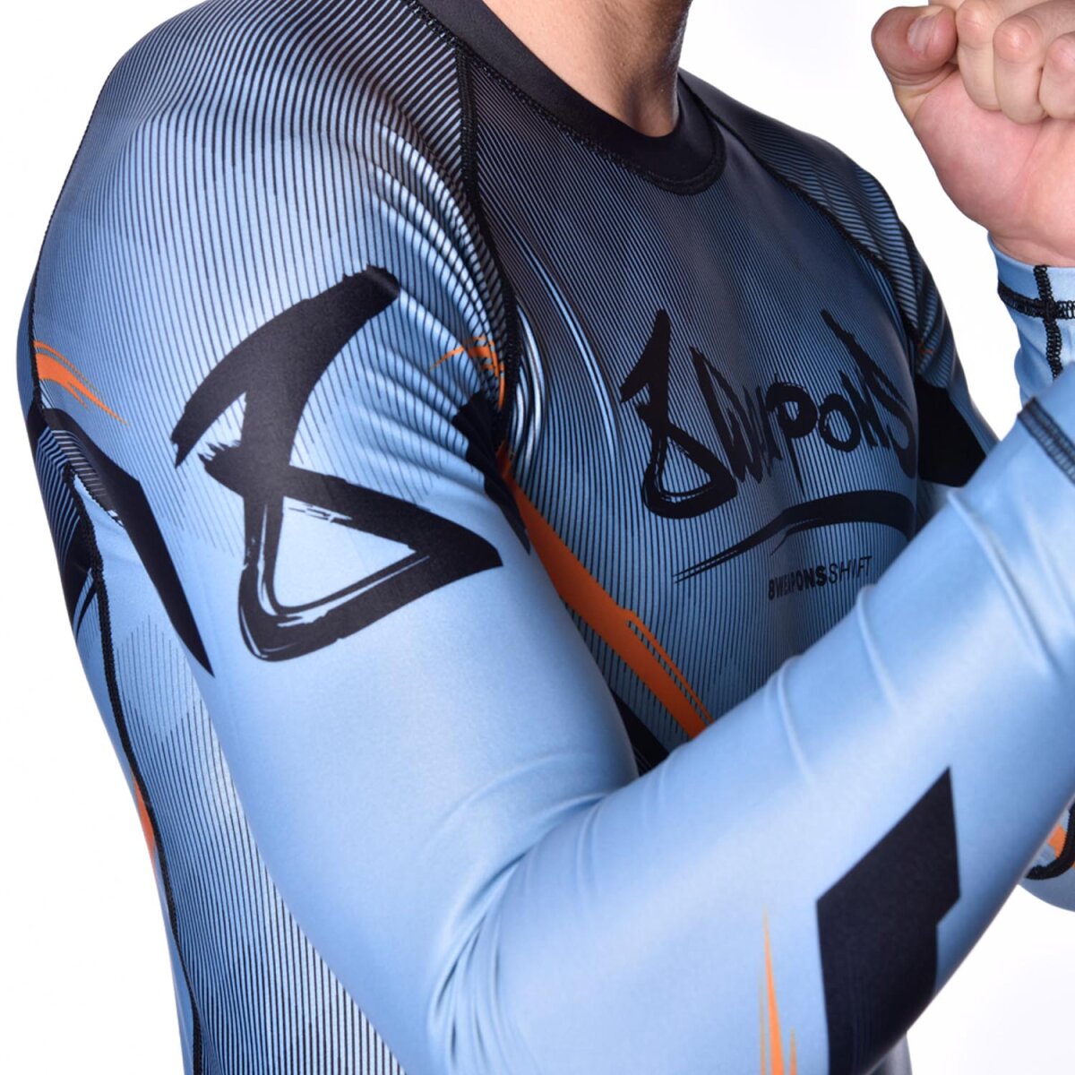 8 WEAPONS Rashguard, L/S, Shift, ice-grey-orange