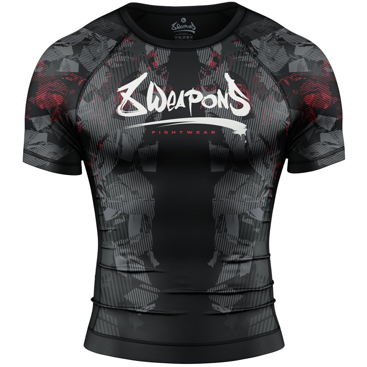 8 WEAPONS Rashguard, S/S, Hit 2.0, black-red