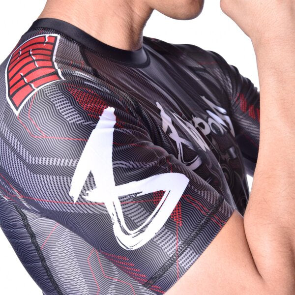 8 WEAPONS Rashguard, S/S, Samurai 2.0, black-red