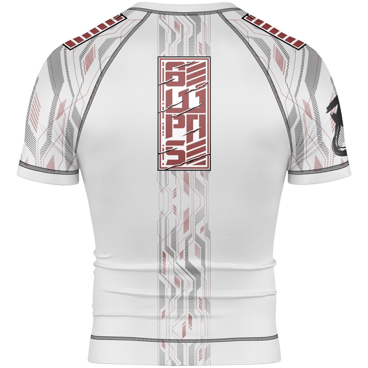 8 WEAPONS Rashguard, S/S, Samurai 2.0, white-red