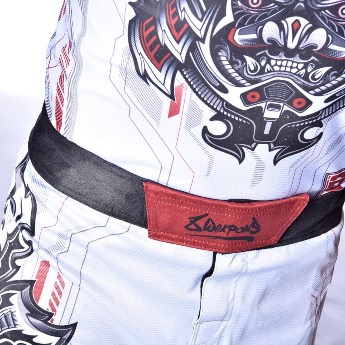 8 WEAPONS Rashguard, S/S, Samurai 2.0, white-red