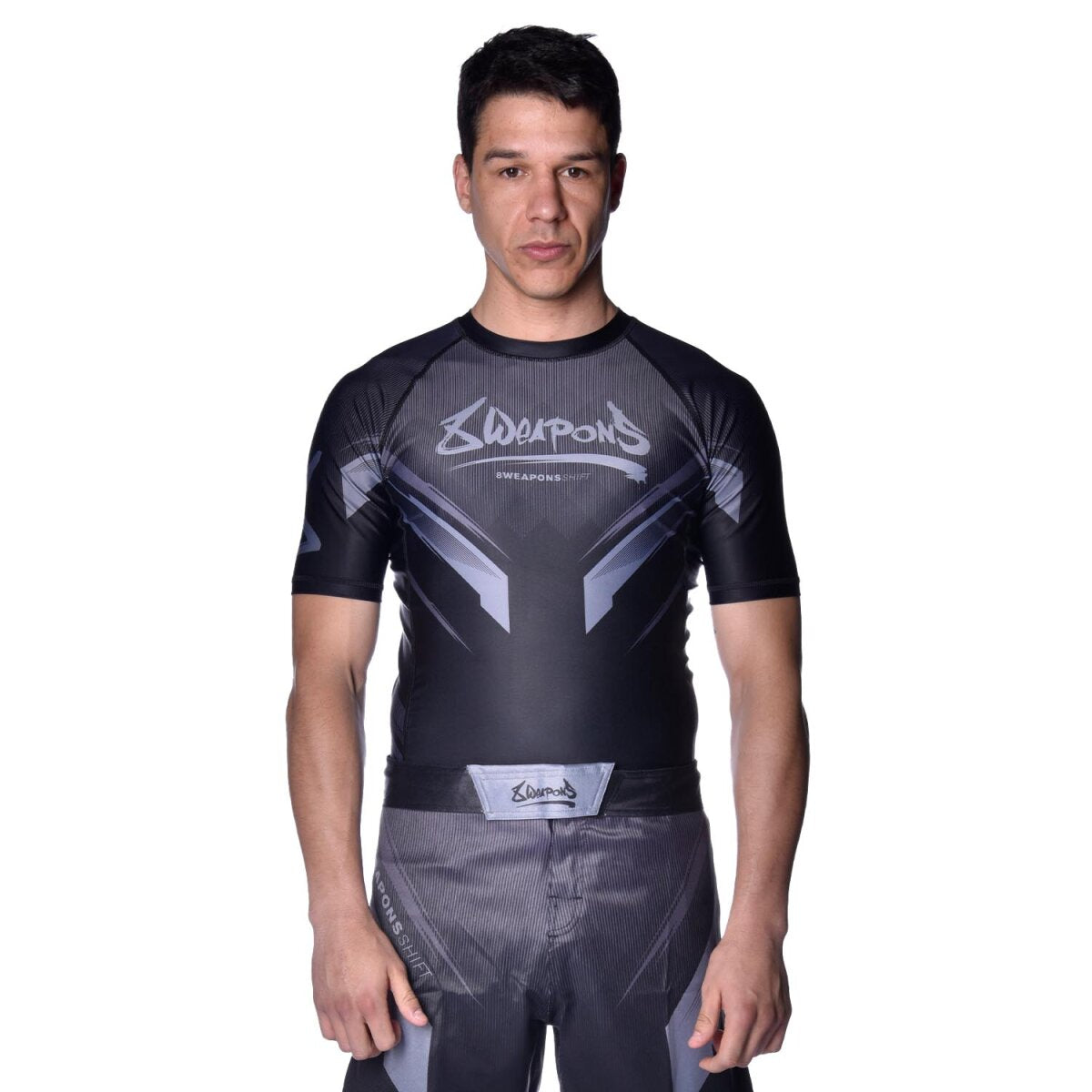 8 WEAPONS Rashguard, S/S, Shift, black-matt