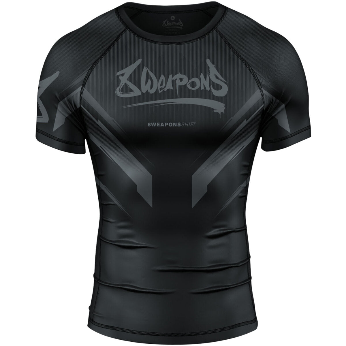 8 WEAPONS Rashguard, S/S, Shift, black-matt