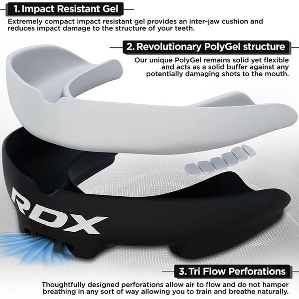 RDX 3w Adult Mouth Guard Black/White