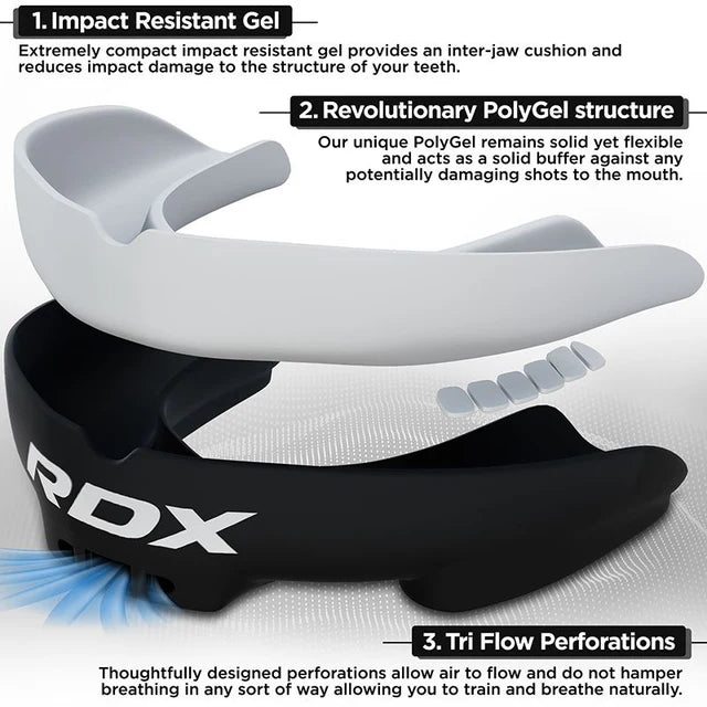 RDX 3w Adult Mouth Guard Black/White