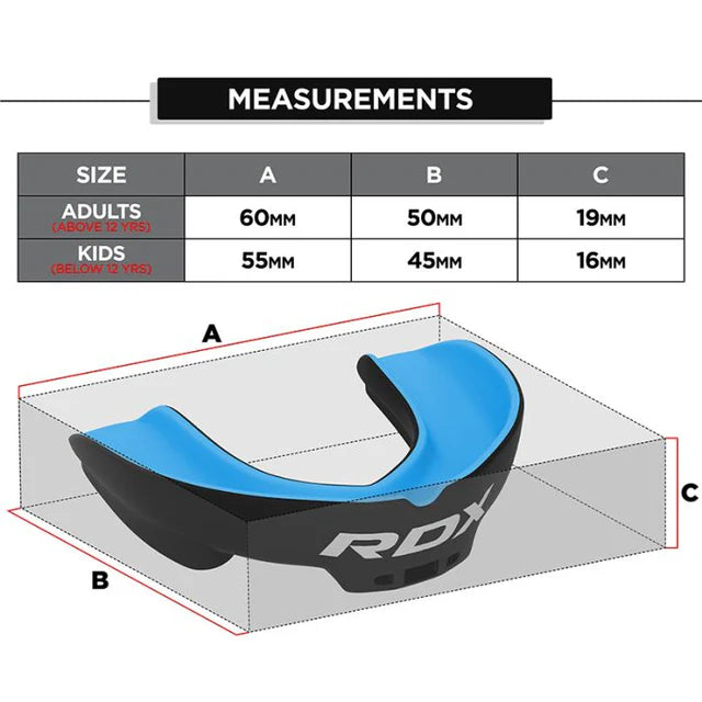 RDX 3w Adult Mouth Guard Black/Blue