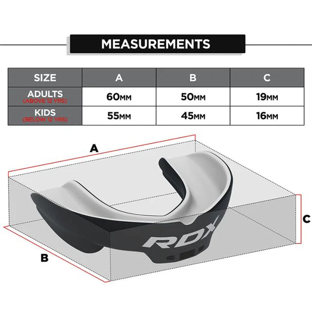 RDX 3w Adult Mouth Guard Black/White