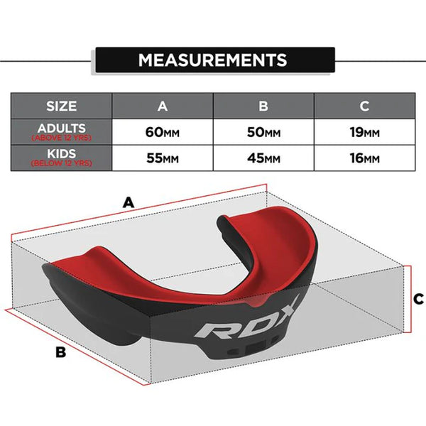 RDX 3w Adult Mouth Guard Black/Red