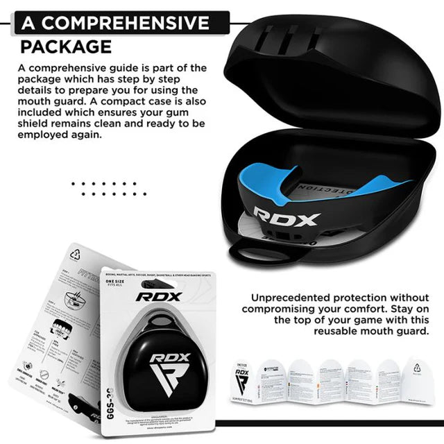RDX 3w Adult Mouth Guard Black/Blue