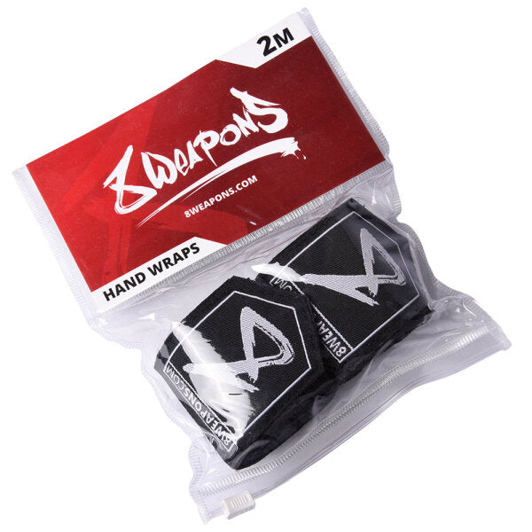 8 WEAPONS Handbandagen, halbelastisch, 2 m, schwarz