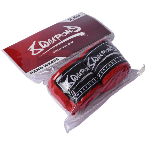 8 WEAPONS Handbandagen, halbelastisch, 3,5 m, rot