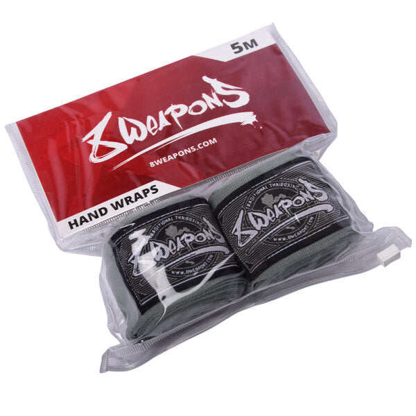 8 WEAPONS Handbandagen, halbelastisch, 5 m, grau