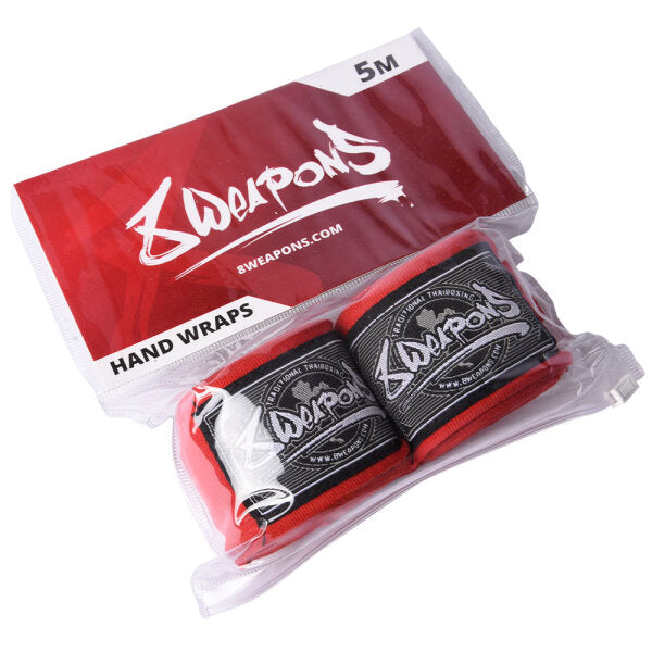 8 WEAPONS Handbandagen, halbelastisch, 5 m, rot