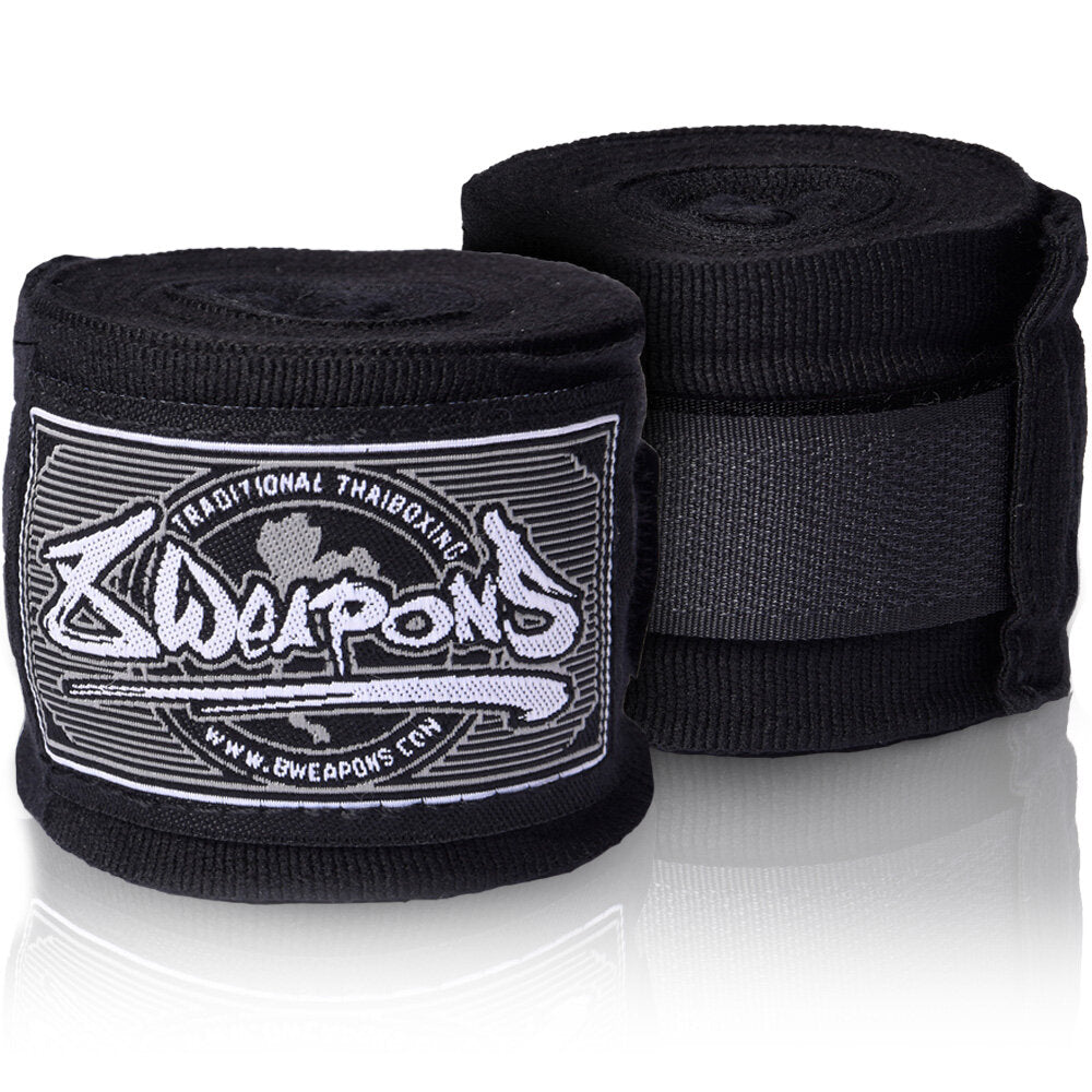 8 WEAPONS Hand Wraps, semi-elastic, 5 m, black