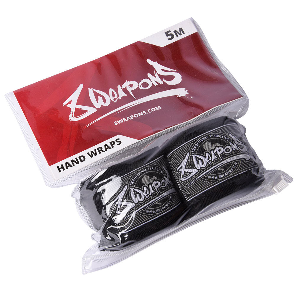 8 WEAPONS Hand Wraps, semi-elastic, 5 m, black