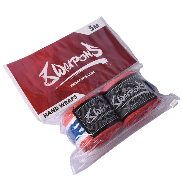 8 WEAPONS Handbandagen, halbelastisch, 5 m, thailändisch
