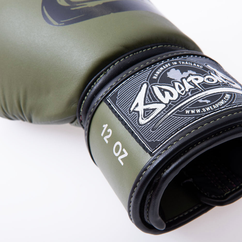 8 WEAPONS Boxing Gloves, BIG 8 Premium, olive