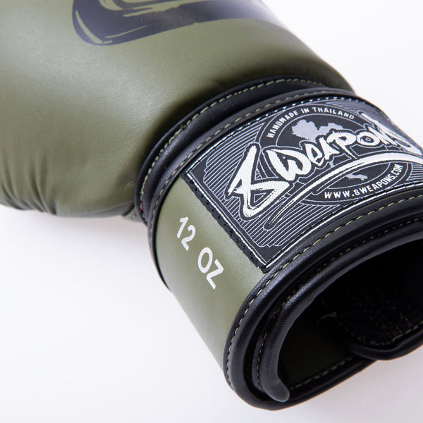 8 WEAPONS Boxing Gloves, BIG 8 Premium, olive