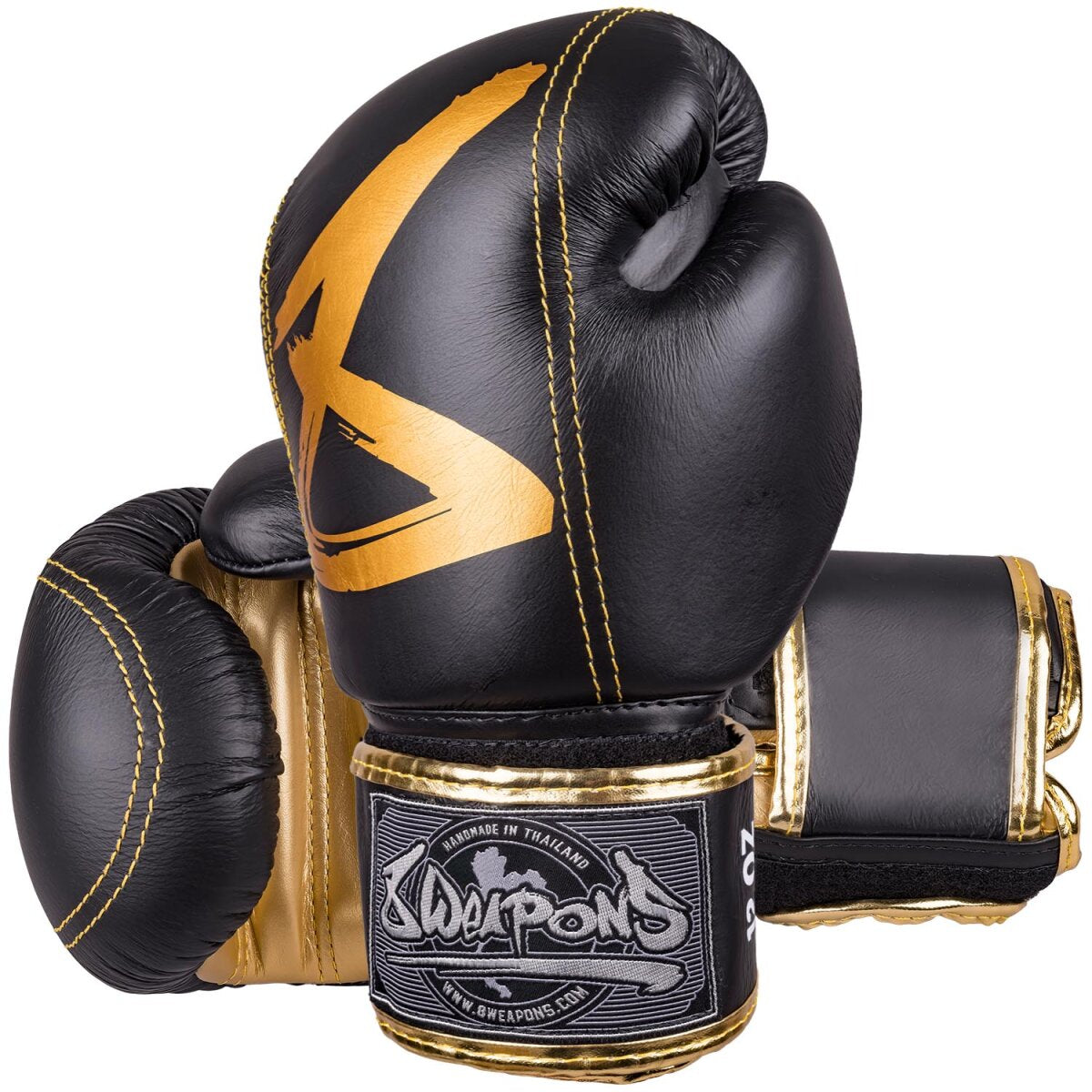 8 WEAPONS Boxing Gloves, Premium Leather, black-gold