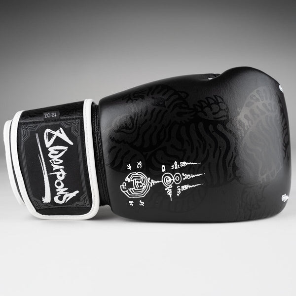 8 WEAPONS Boxing Gloves, Sak Yant Big Tiger, black-black