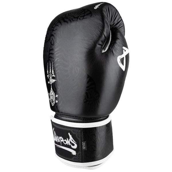 8 WEAPONS Boxing Gloves, Sak Yant Big Tiger, black-black