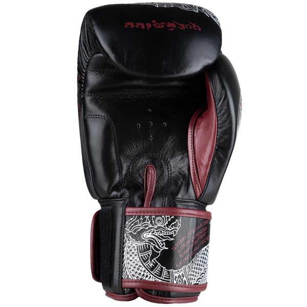 8 WEAPONS Boxing Gloves, Sak Yant Naga, black-maroon