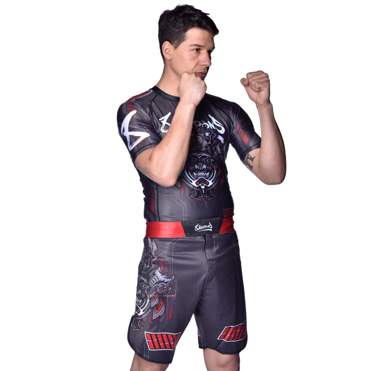 8 WEAPONS Fight Shorts, Samurai 2.0, black-red