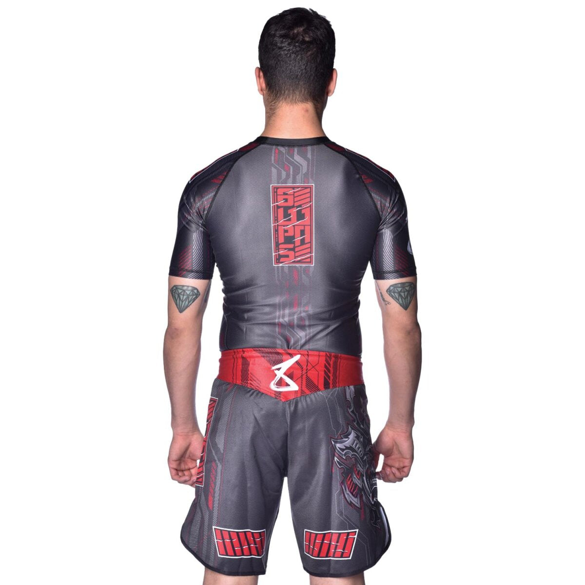 8 WEAPONS Fight Shorts, Samurai 2.0, black-red