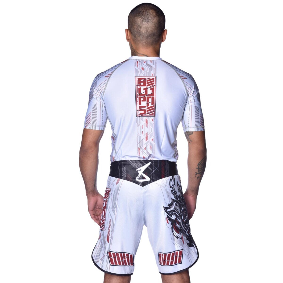 8 WEAPONS Fight Shorts, Samurai 2.0, white-red