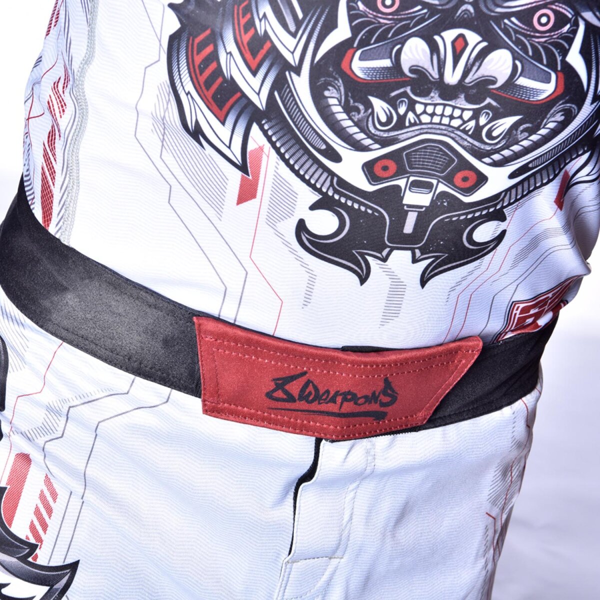 8 WEAPONS Fight Shorts, Samurai 2.0, white-red