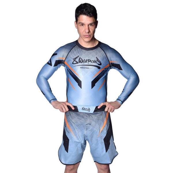 8 WEAPONS Fight Shorts, Shift, ice-grey-orange