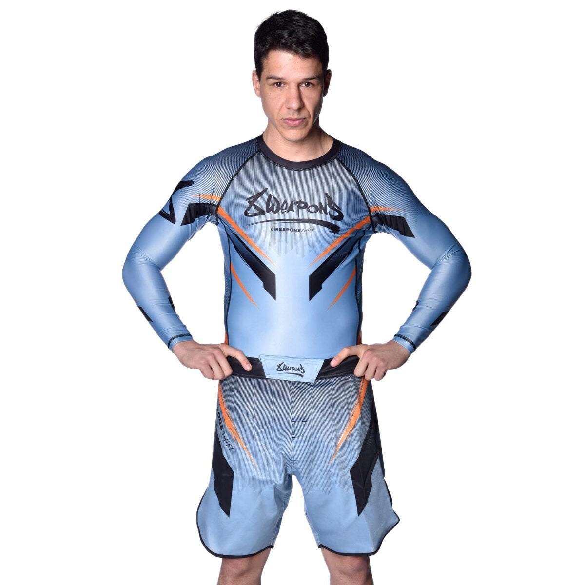8 WEAPONS Fight Shorts, Shift, ice-grey-orange