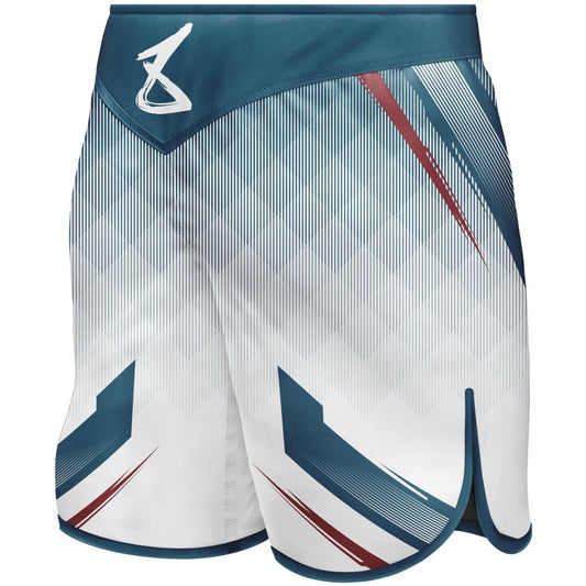 8 WEAPONS Fight Shorts, Shift, white-navy-red