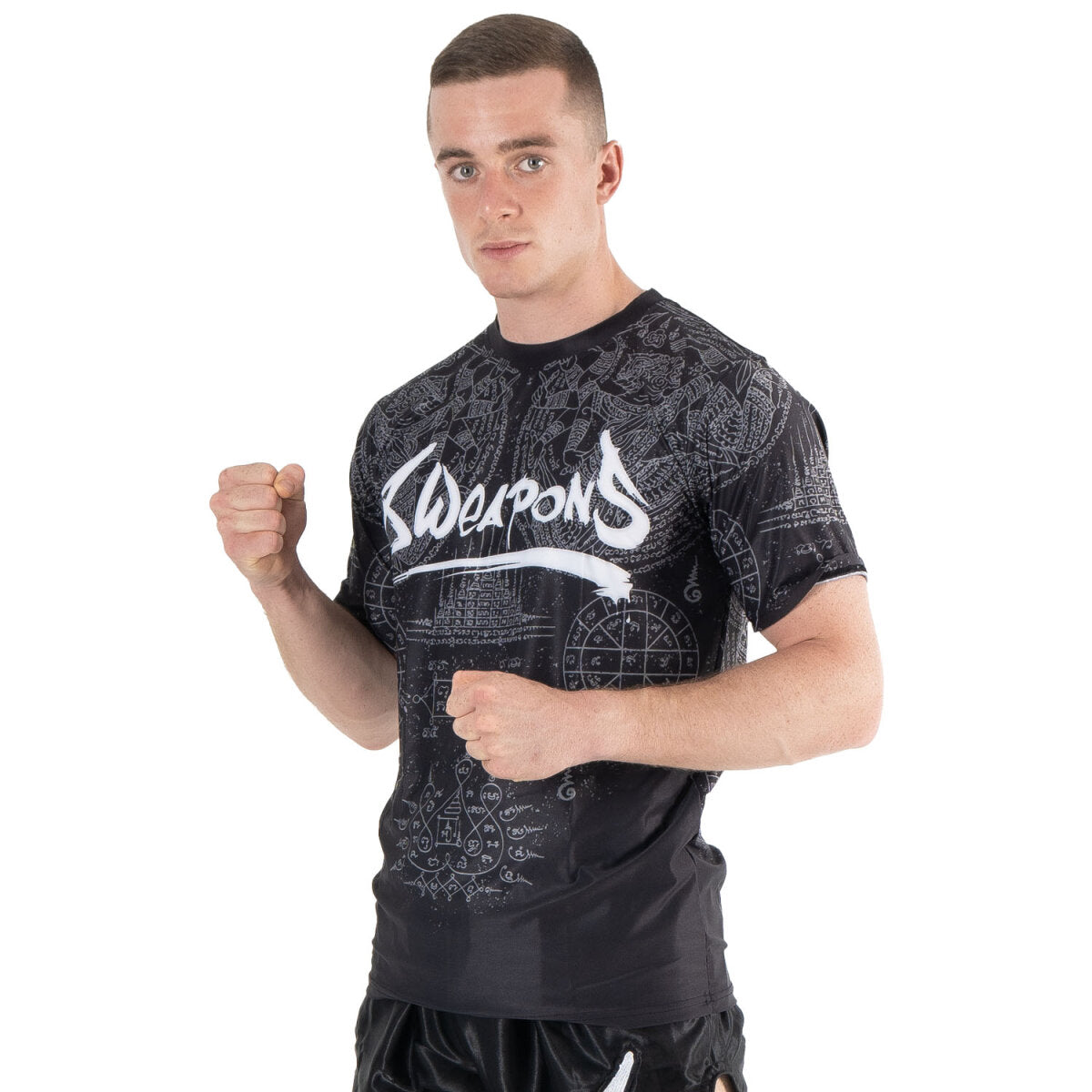8 WEAPONS Functional T-Shirt, Hanuman Yant, black-grey