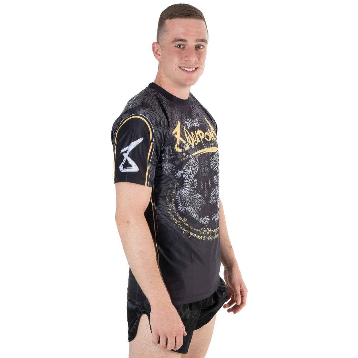 8 WEAPONS Functional T-Shirt, Tiger Yant, black-yellow