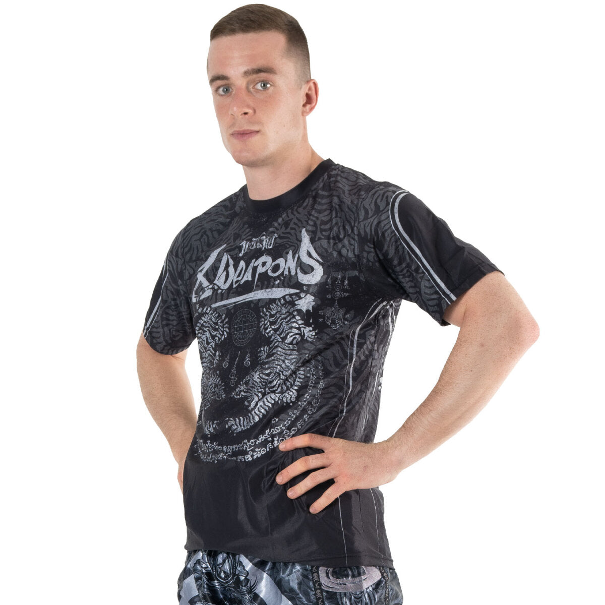8 WEAPONS Functional T-Shirt, Tiger Yant, black-grey