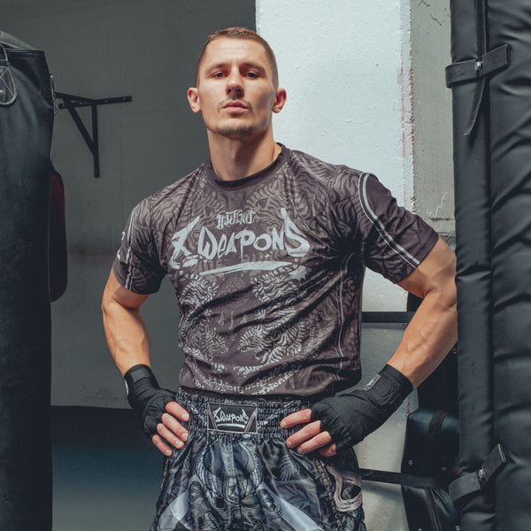 8 WEAPONS Functional T-Shirt, Tiger Yant, black-grey