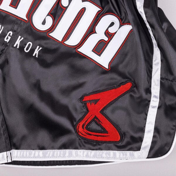 8 WEAPONS Muay Thai Shorts, Bangkok, black-white