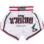 8 WEAPONS Muay Thai Shorts, Bangkok, white-black