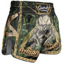 8 WEAPONS Muay Thai Shorts, Bone Island, oliv-gold