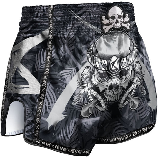 8 WEAPONS Muay Thai Shorts, Bone Island, black